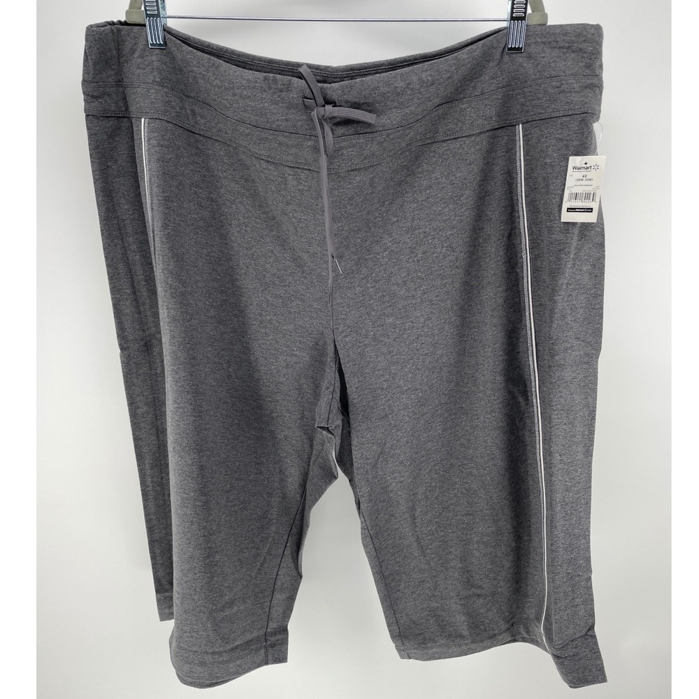 Athletic Works Piped Bermuda Shorts Women 4X Grey NEW Plus Size W2351DK